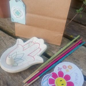 Portasahumerios de cerámica más sahumerios de regalo más stickers