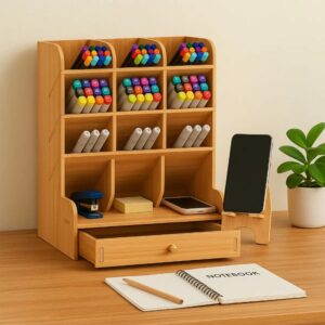Organizador de escritorio porta lápices + cajones