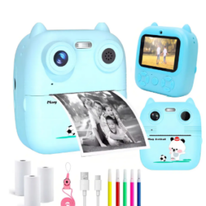 Cámara de fotos y selfies portátil con mini impresora