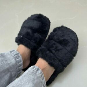 Pantuflas De Peluche Negro