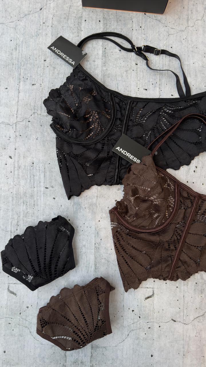 Conjunto encaje y aro Andressa